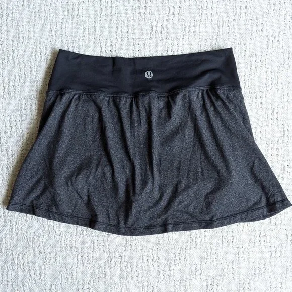 Lululemon Gray Black Hot N’ Sweaty Athletic Skirt Hot Yoga Size 6 - Picture 5 of 10
